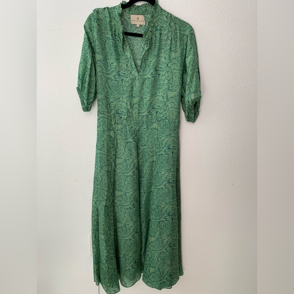NWOT Hannah Silk Green Dress plus size 1X